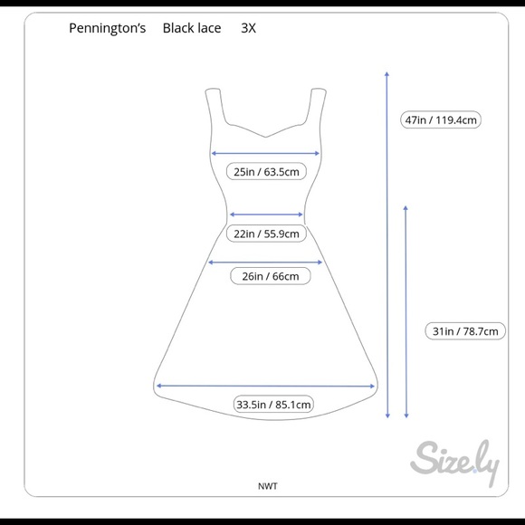 Pennington’s Black & Nude Sleeveless Dress 3XL NWT - Picture 8 of 8